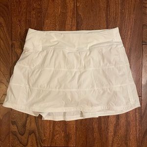 White Lululemon Pace Mid-Rise Skirt